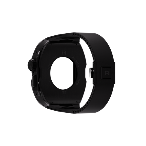 Reqior Apple Watch Ultra case met rubberen band (zwart)