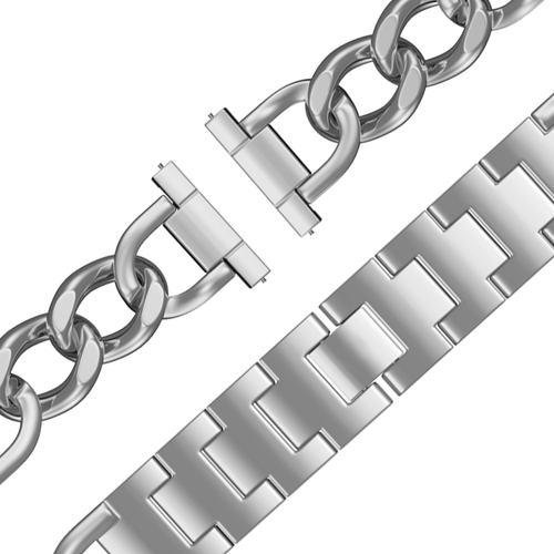 Bandz Garmin Venu 4 - 41mm Metal Strap 'Chains' (Silver)