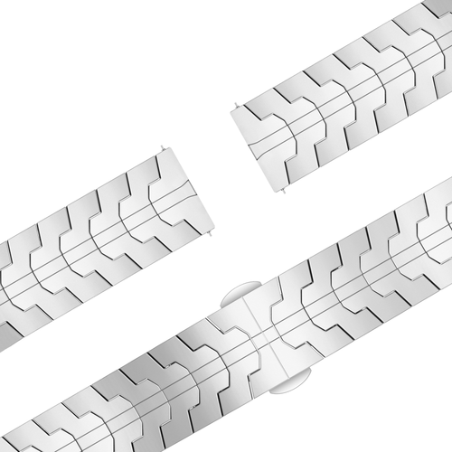 Bandz Garmin Vivoactive 4 stalen band 'Iron' (zilver)