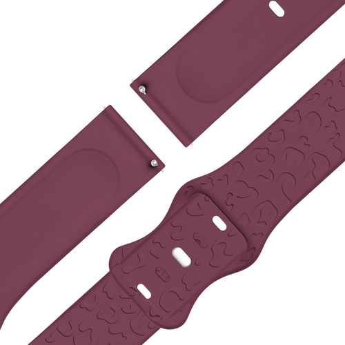 Bandz Garmin Bounce 2 Silicone Strap 'Leopard' (Wine Red)
