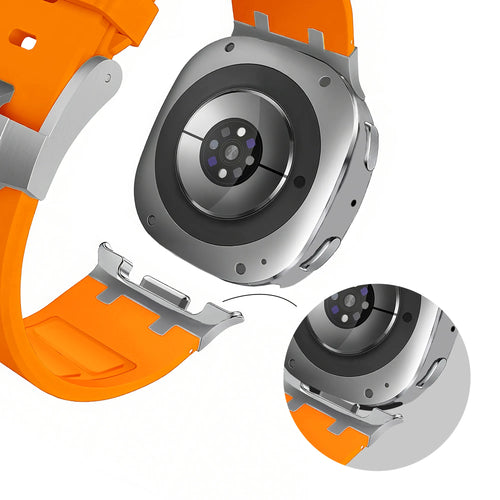 Bandz Samsung Galaxy Watch 8 - 40mm Silicone Strap 'Luxe Liquid' (Orange)