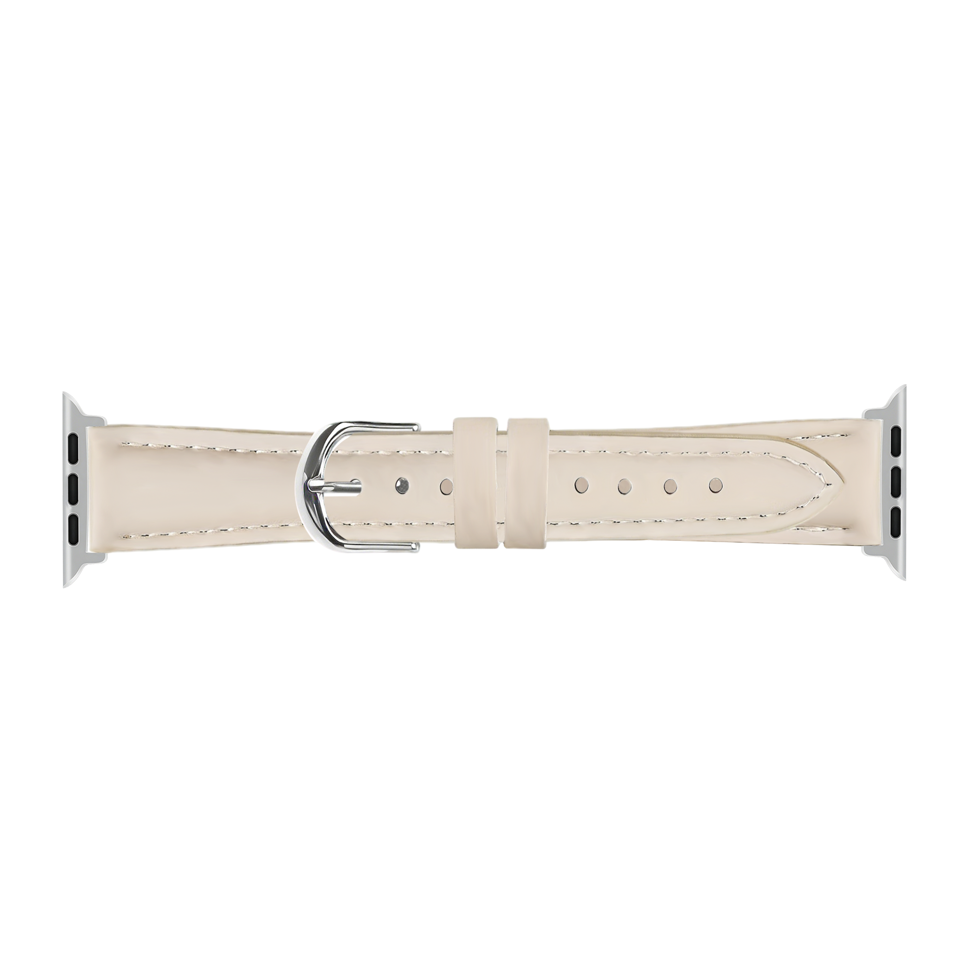 Apple Watch slimfit leren band (lichtbeige)