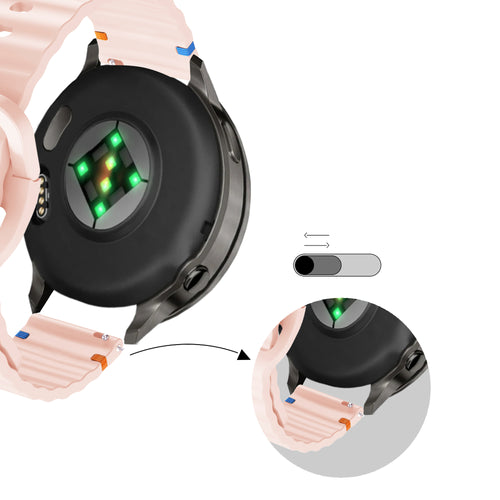 Bandz Garmin Forerunner 245 siliconen band 'Wave' (lichtroze)