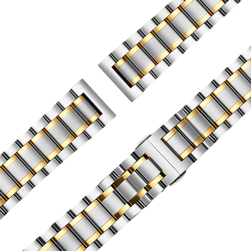 Bandz Garmin Venu stalen schakel band 'Deluxe' (zilver/goud)