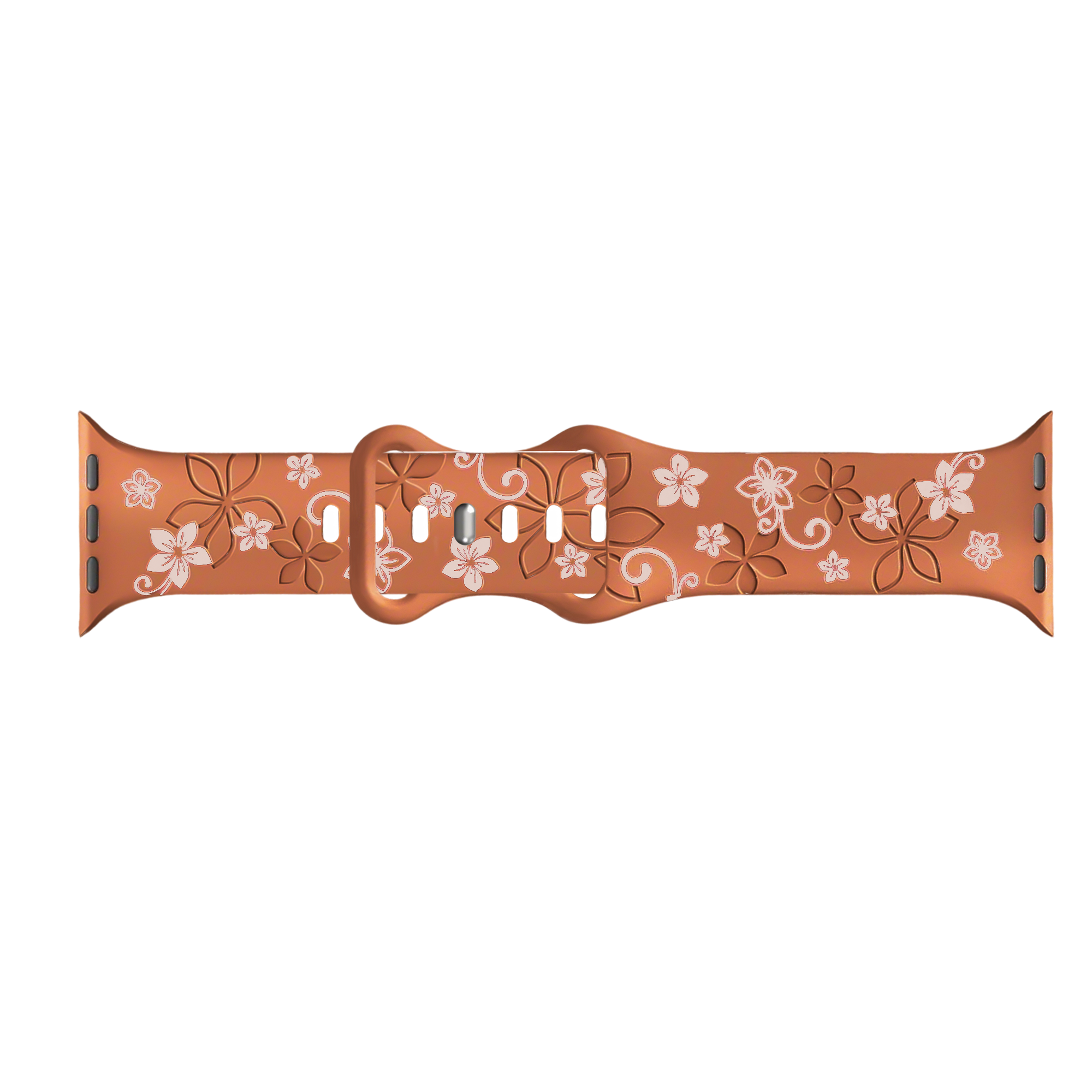Apple Watch Flower siliconen band (beige/bruin)