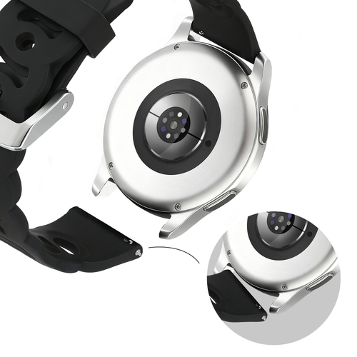 Bandz Samsung Galaxy Watch 4 - 44mm siliconen band 'Chains' (zwart)