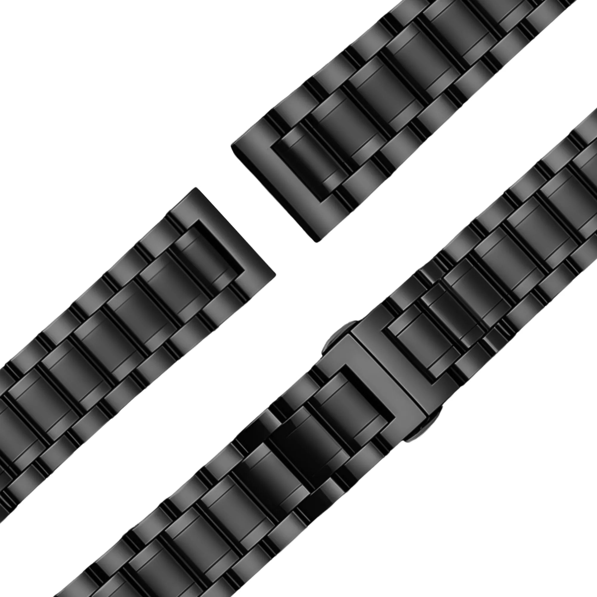 Bandz Garmin Forerunner 70 stalen schakel band 'Deluxe' (zwart)