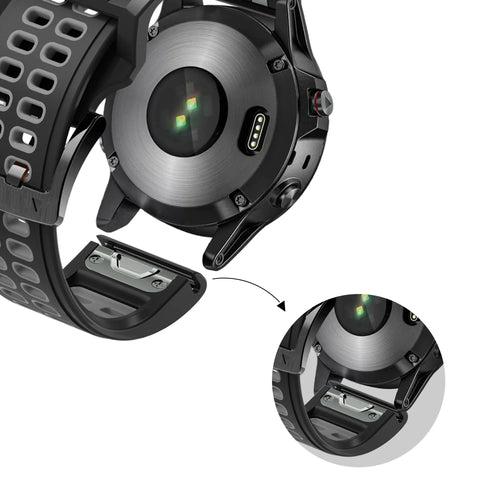 Bandz Garmin Instinct E - 45mm Buckled Sport Strap (Black/Grey)