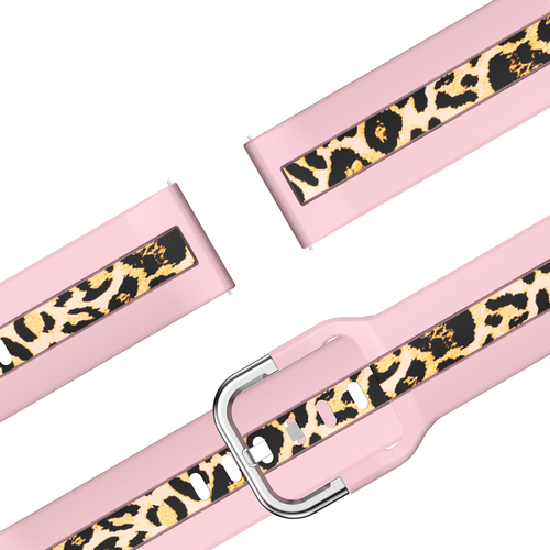 Bandz Gard Pro Health Smartwatch 3 - 41mm dual leopard bandje (lichtroze)