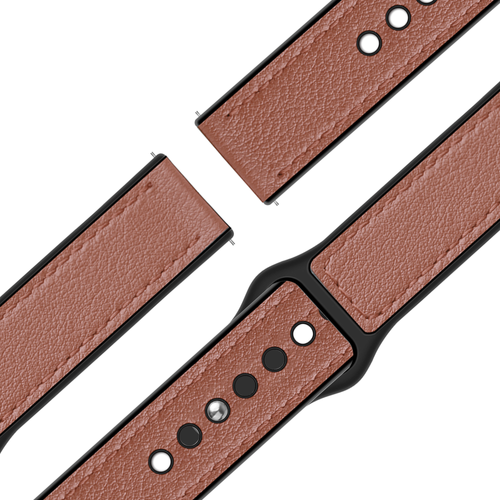Bandz Garmin Venu 2 Leather Strap 'Hybrid' (Brown)
