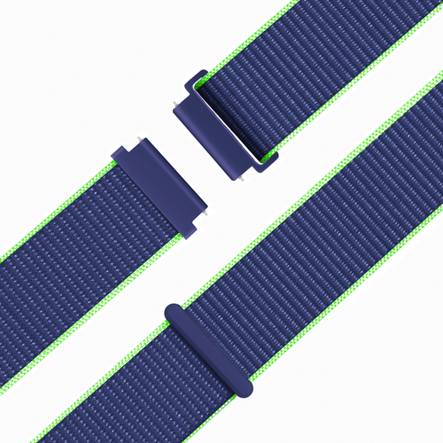 Bandz Garmin Vivoactive 6 nylon loop band (blauw/lime)