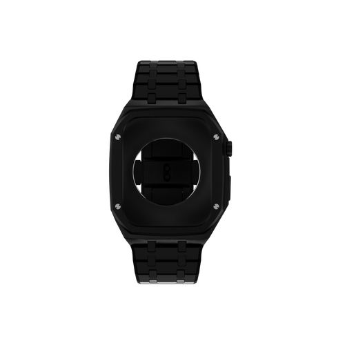 Reqior Apple Watch 45mm Kast met Stalen Band (Zwart)