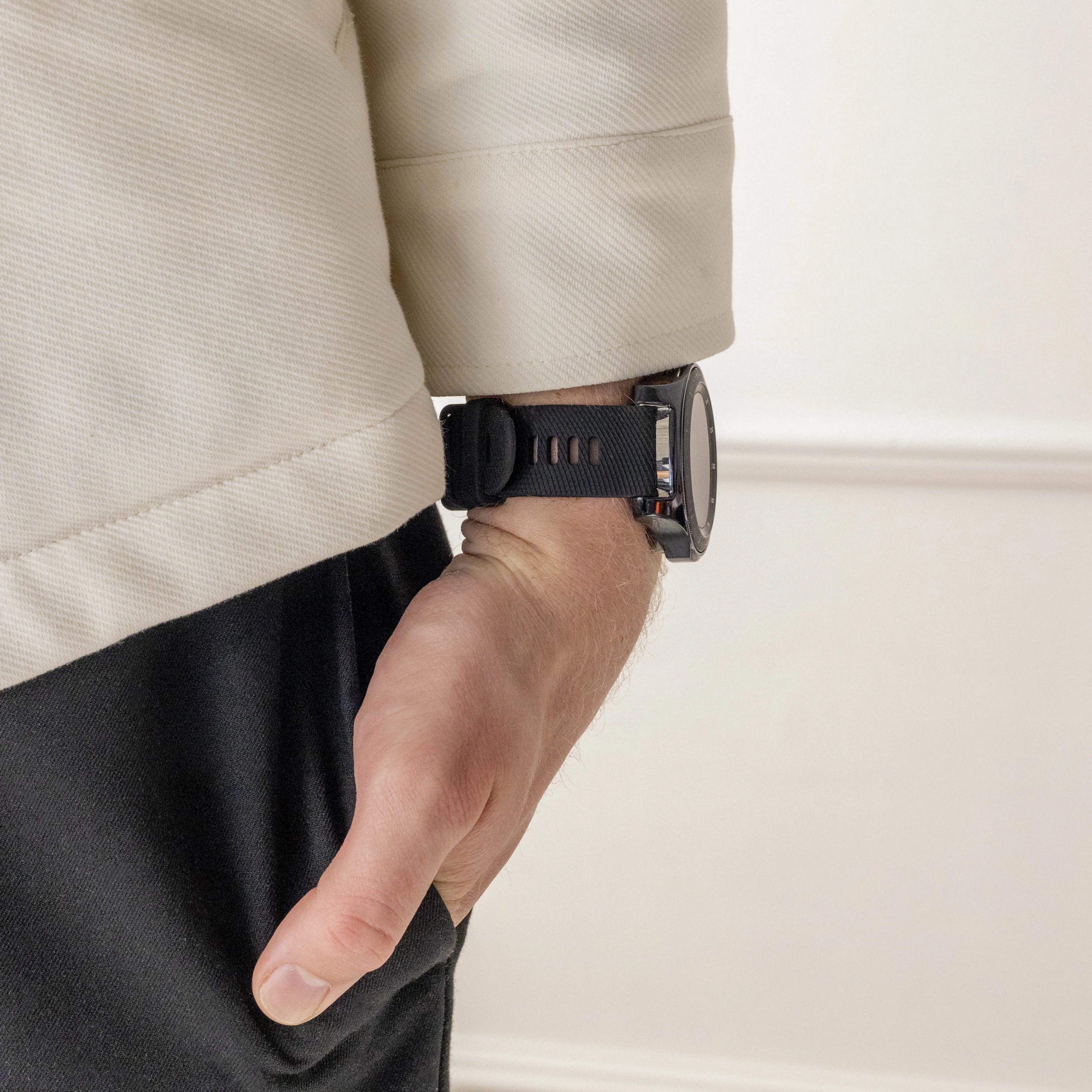 Coros Apex 46mm siliconen bandje (zwart)