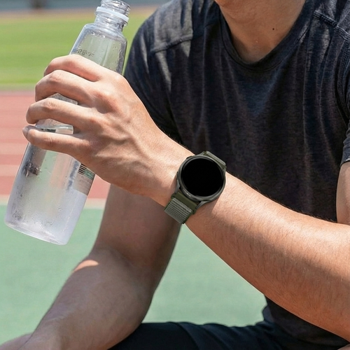 Bandz Garmin Approach S42 nylon loop band (olijfgroen)