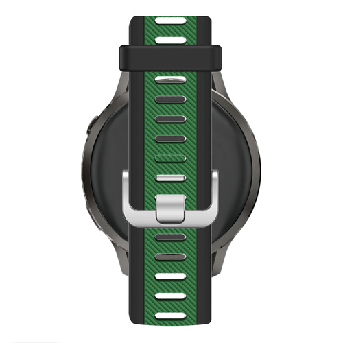 Bandz Garmin Vivoactive 3 Dual Buckled Sport Strap (Black/Green)