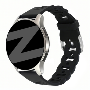 Bandz Withings Steel HR - 40mm siliconen band 'Chains' (zwart)