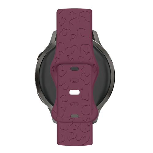 Bandz Garmin Bounce 2 Silicone Strap 'Leopard' (Wine Red)