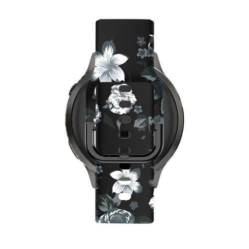 Bandz Garmin Forerunner 265s siliconen band 'Grey Flower'