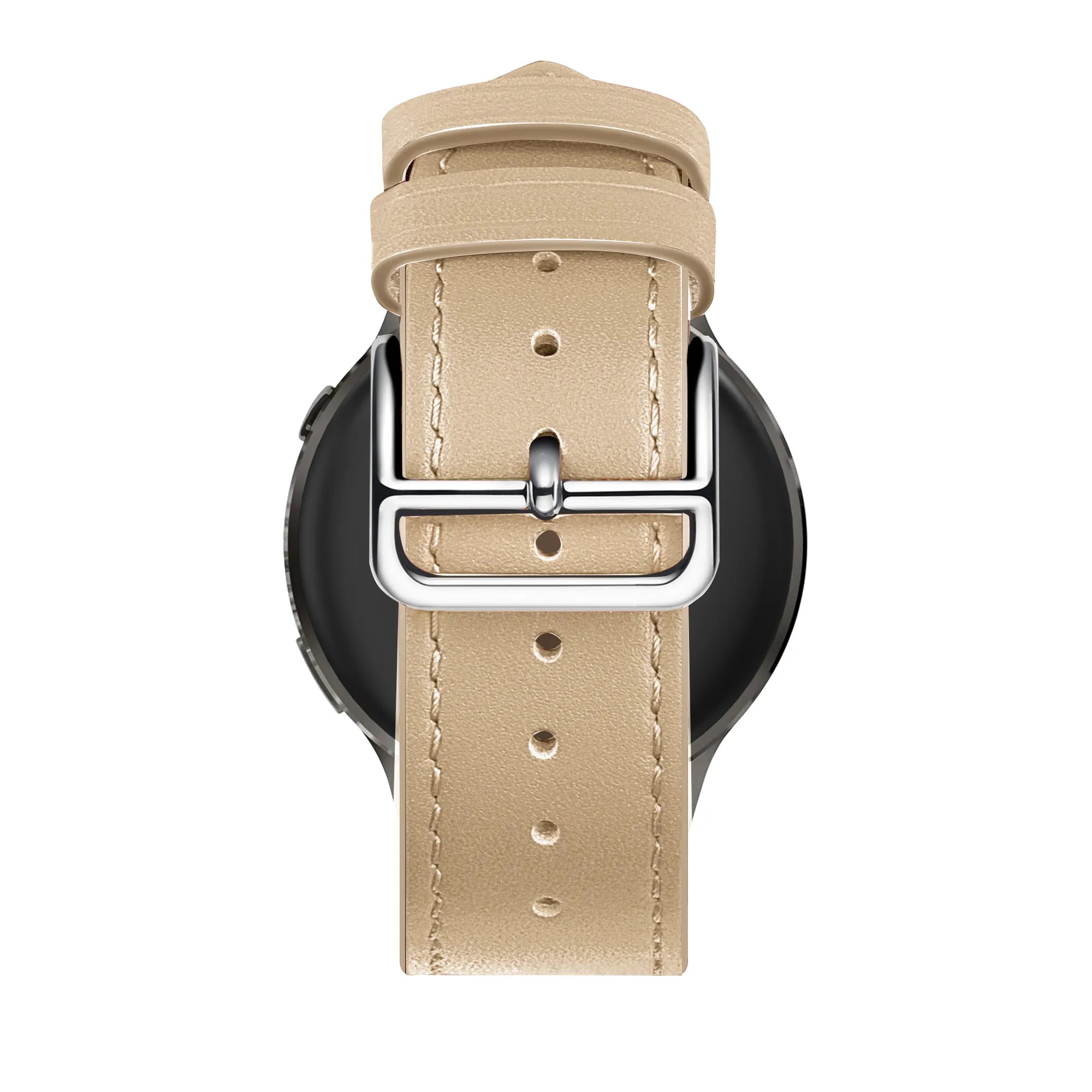 Bandz Garmin Vivomove 3s lederen band 'Deluxe' (milk tea)