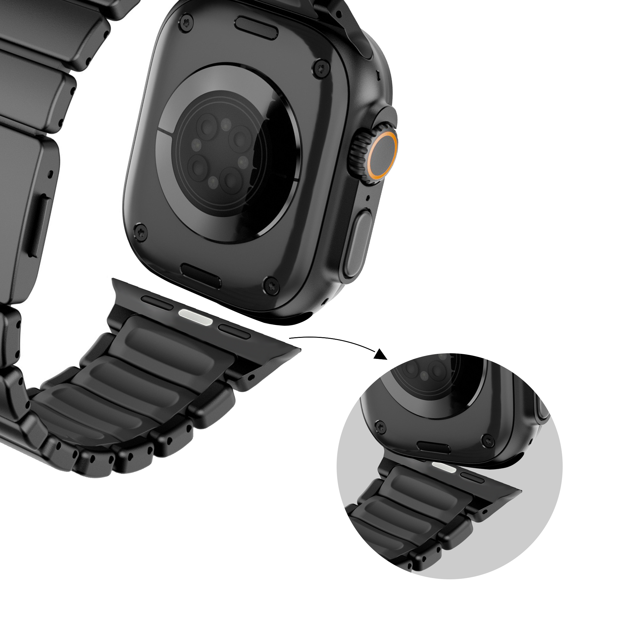 Bandz Apple Watch Titanium Strap 'Hybrid' (Black)