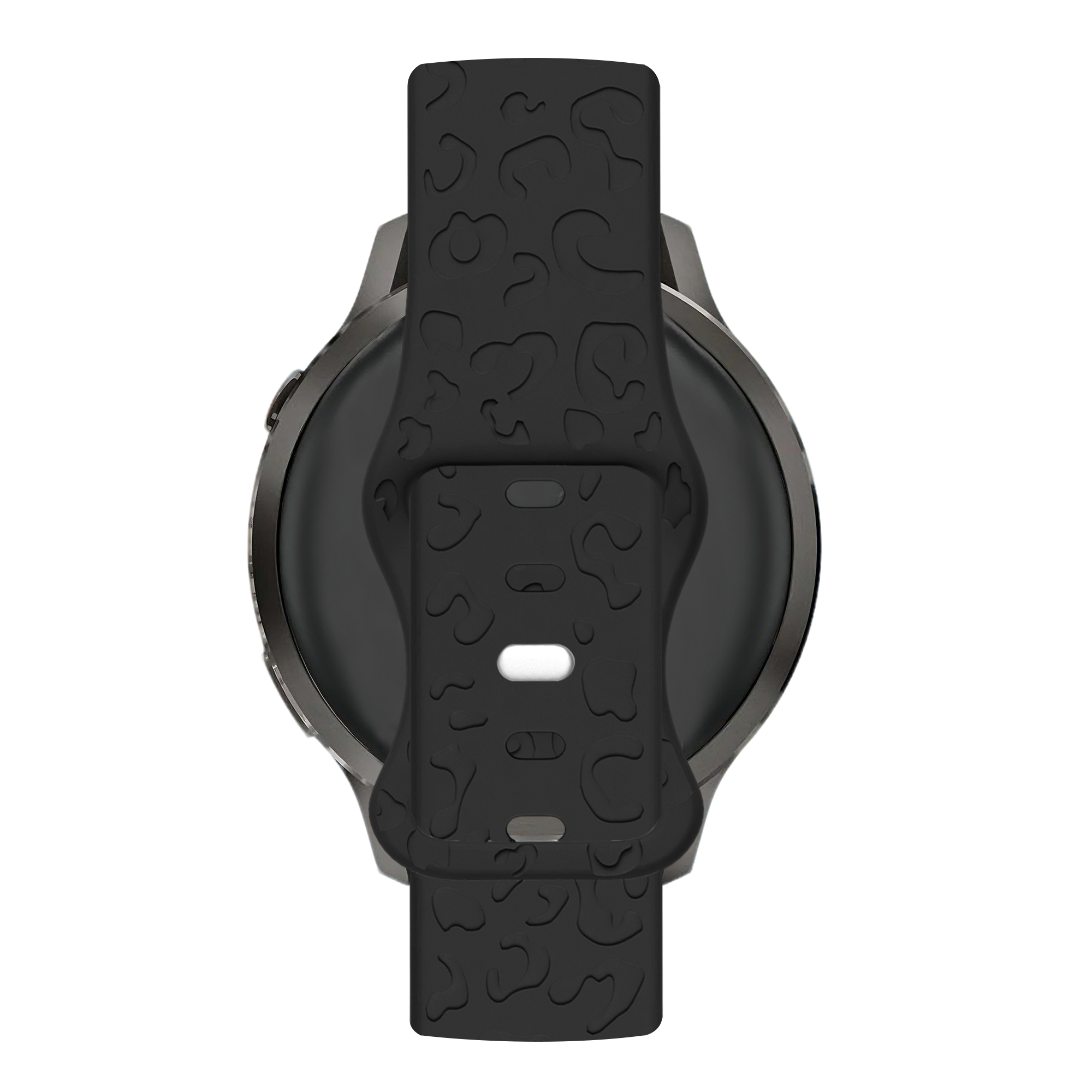 Bandz Garmin Forerunner 570 - 42mm siliconen band 'Leopard' (zwart)