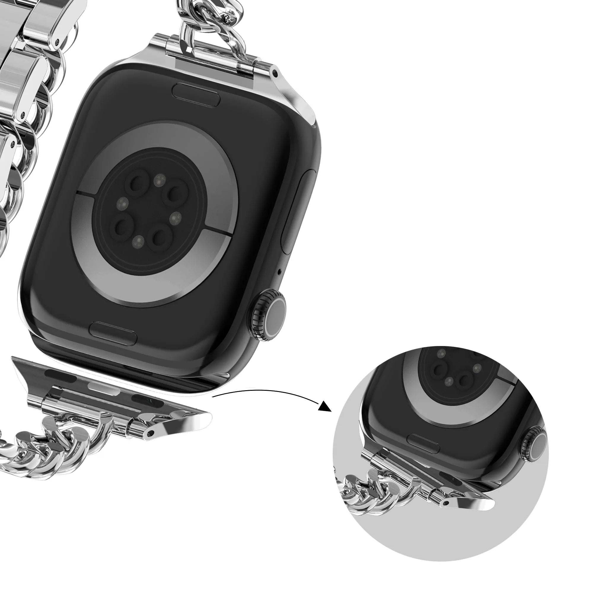Bandz Apple Watch stalen band 'Double Tour' (zilver)