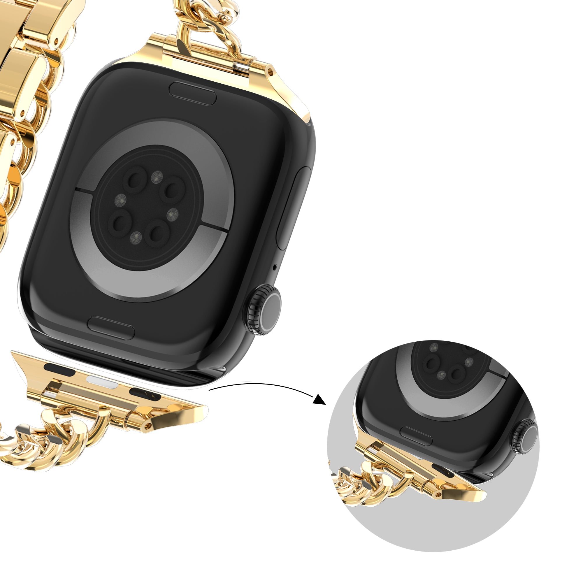 Bandz Apple Watch Steel Strap 'Double Tour' (Gold)