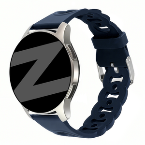 Bandz Amazfit Active 3 Premium siliconen band 'Chains' (donkerblauw)