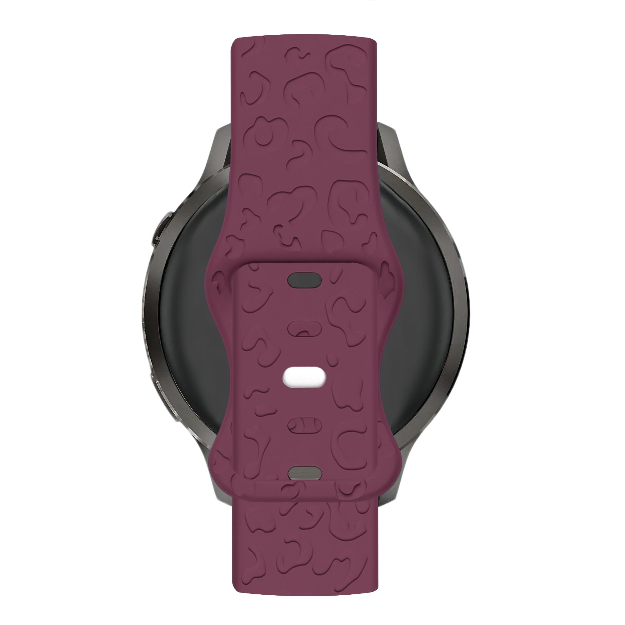 Bandz Garmin Vivoactive 4s siliconen band 'Leopard' (wijnrood)