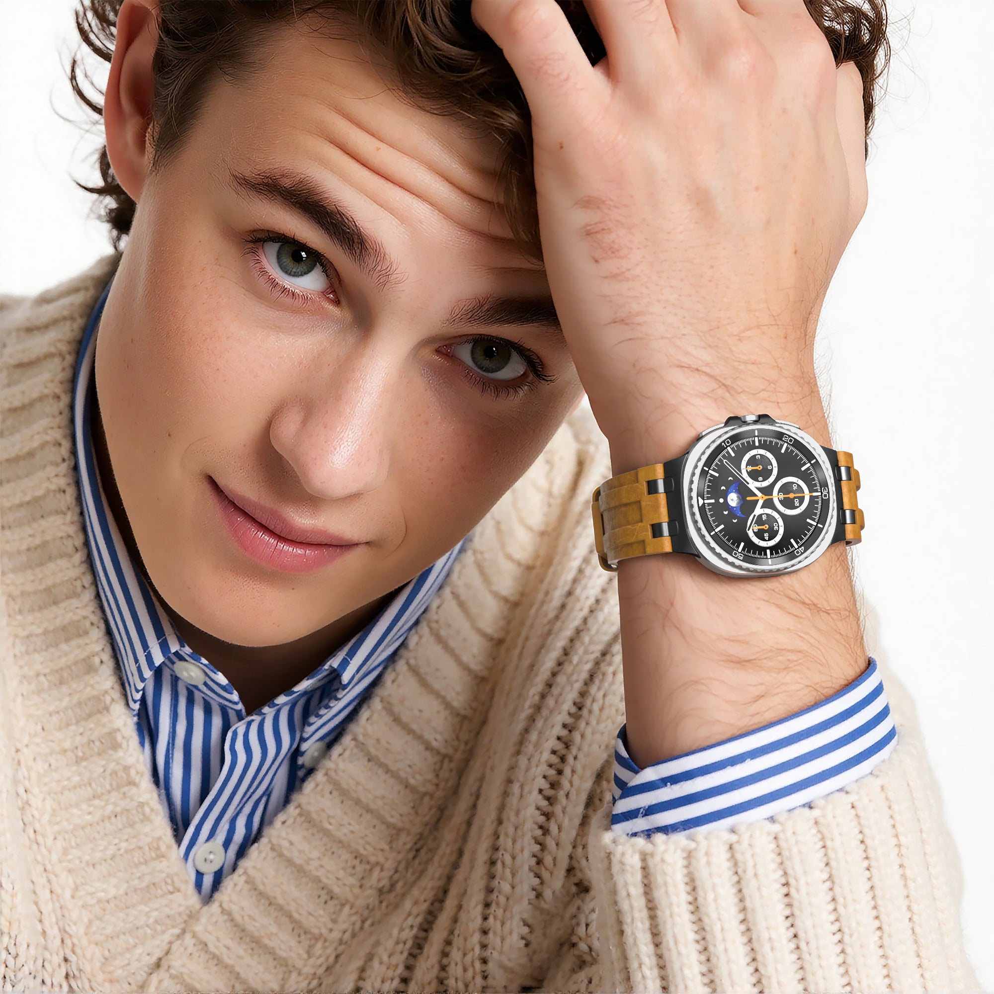 Samsung Galaxy Watch 8 - 44mm Solid Leather Strap (Brown)