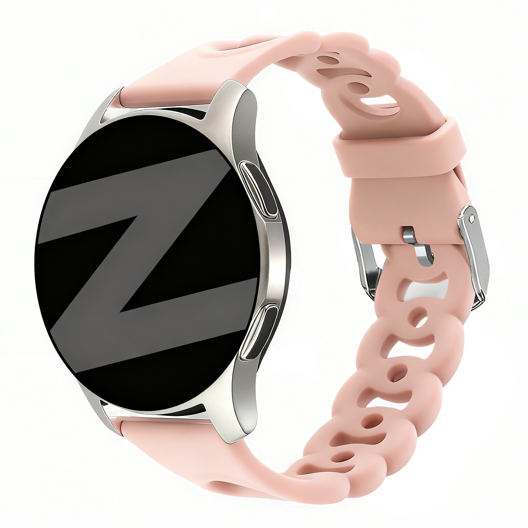 Bandz Withings Steel HR Sport siliconen band 'Chains' (roze)