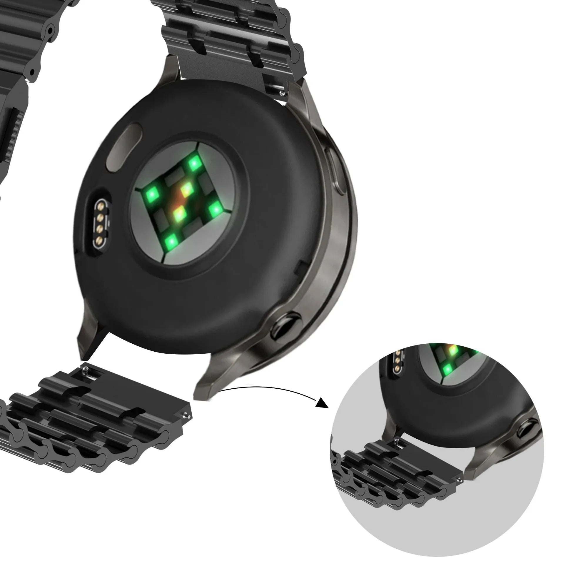 Bandz Oppo Watch X premium stalen band 'Ocean' (zwart)