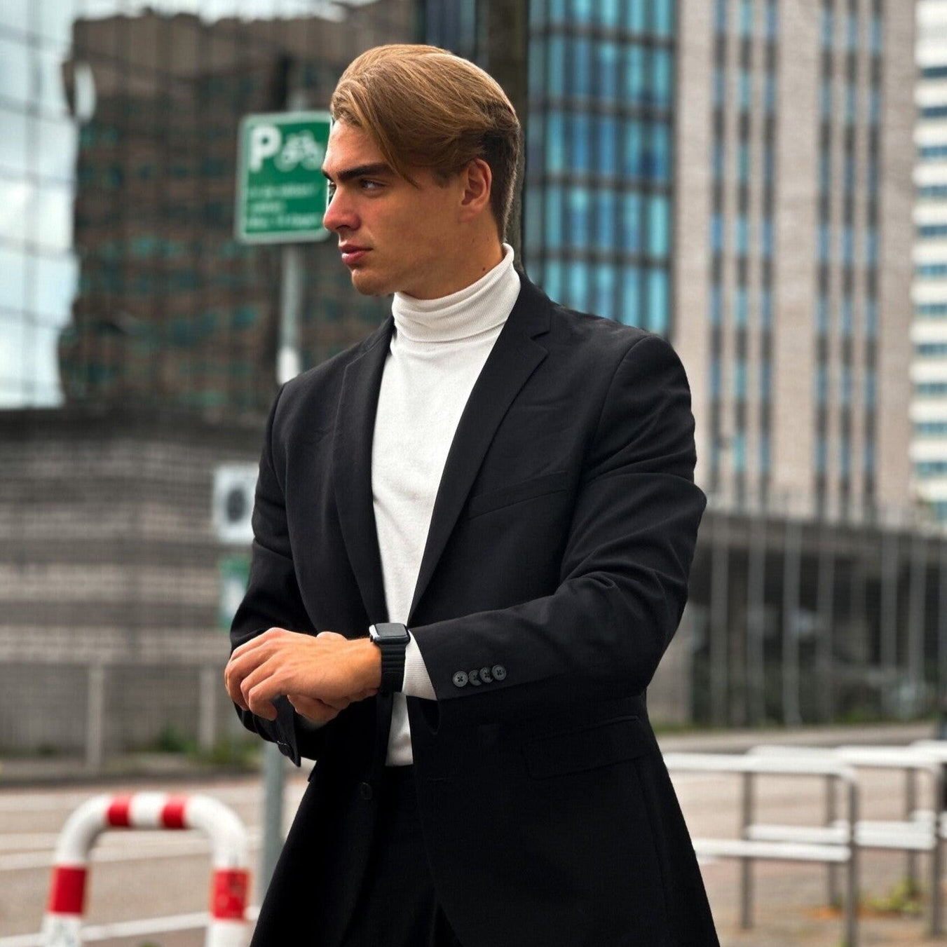 Apple Watch magnetisch siliconen bandje (zwart)