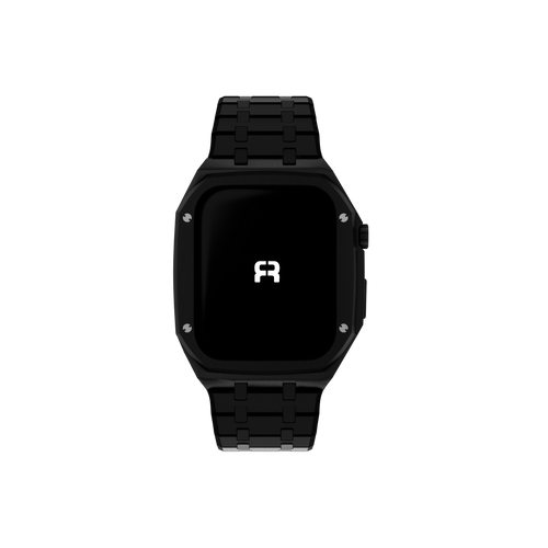 Reqior Apple Watch 45mm Kast met Stalen Band (Zwart)