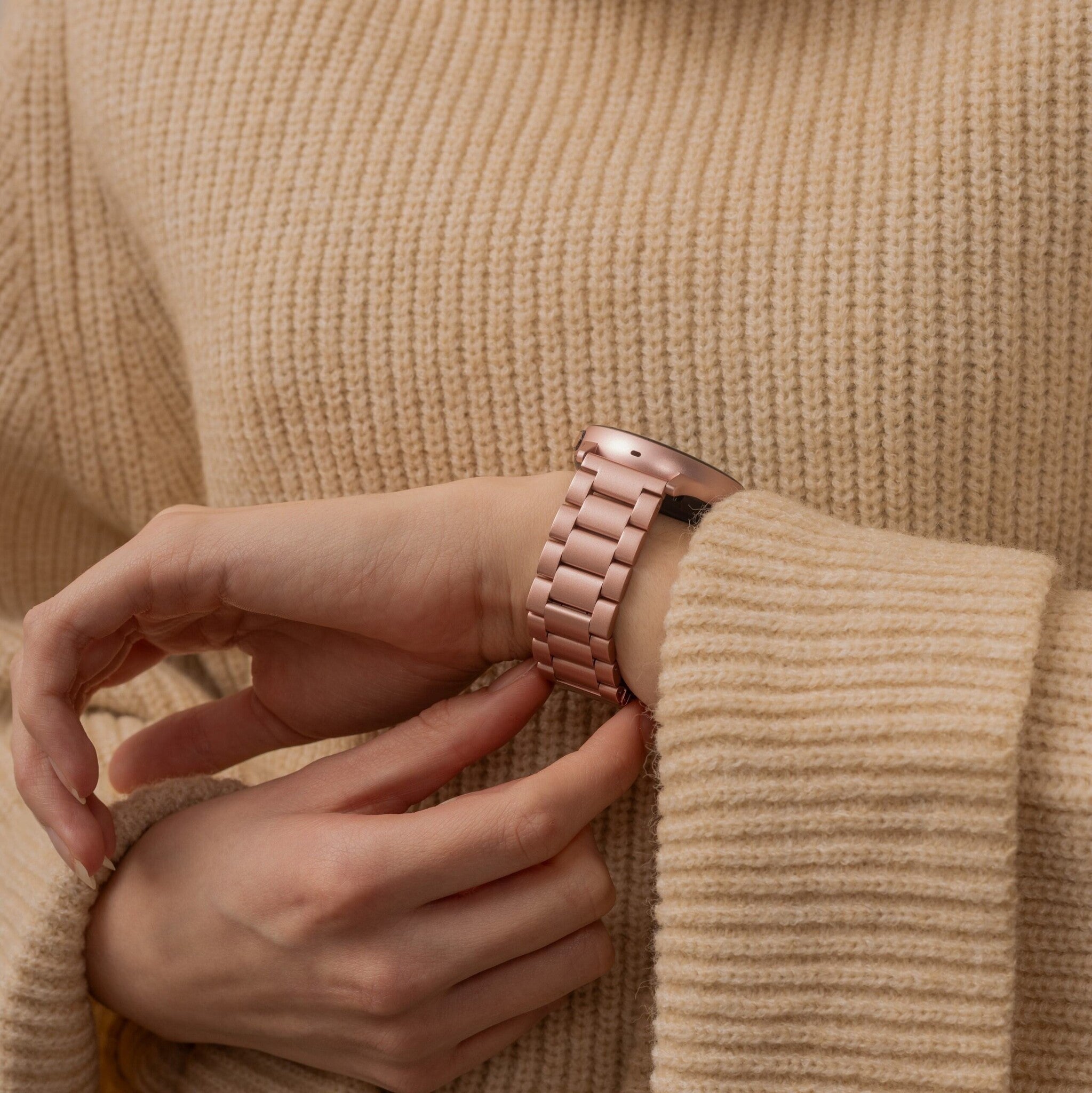 Garmin Approach S44 stalen band (roze)