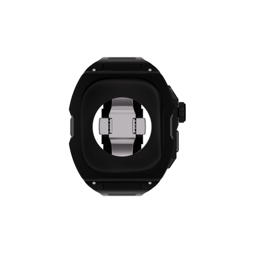 Reqior Apple Watch Ultra case met rubberen band (zwart)