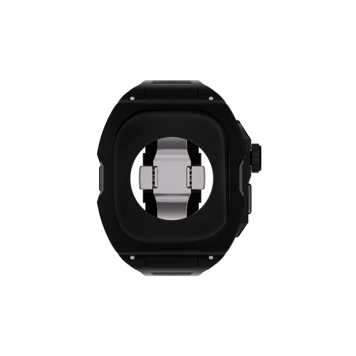 Reqior Apple Watch Ultra case met rubberen band (zwart)