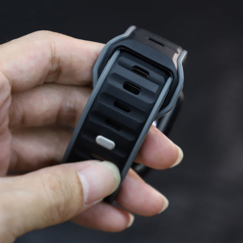 Apple Watch premium outdoor siliconen bandje (zwart/grijs)