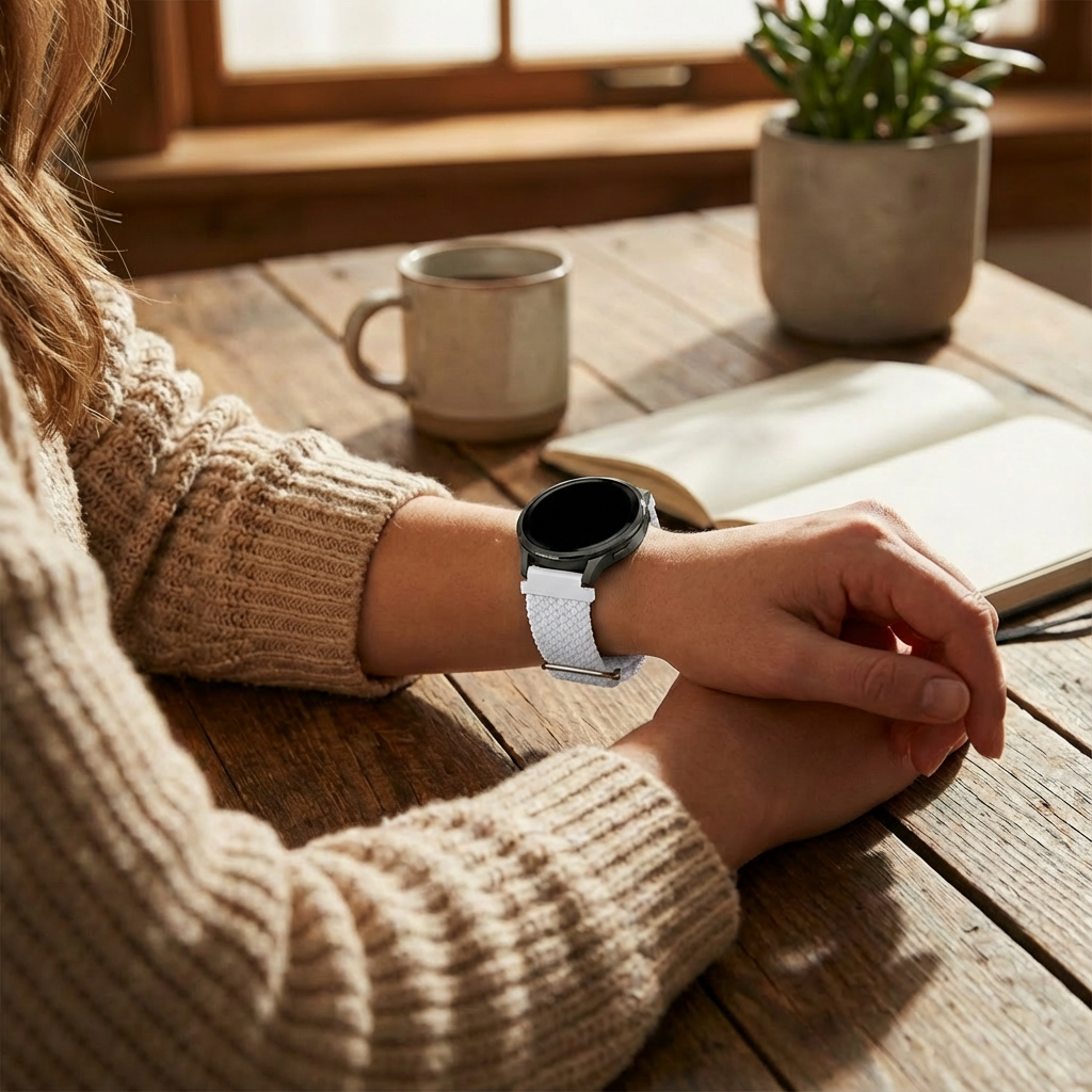 Bandz Garmin Venu 2s Adjustable Braided Strap (White)