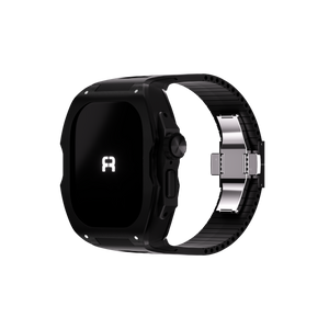 Reqior Apple Watch Ultra case met rubberen band (zwart)