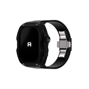 Reqior Apple Watch Ultra case met rubberen band (zwart)