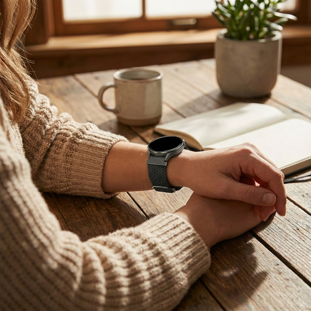 Bandz Garmin Forerunner 265s verstelbare nylon band (zwart)