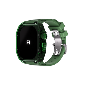 Reqior Apple Watch 45mm polymer case met rubberen band (groen)
