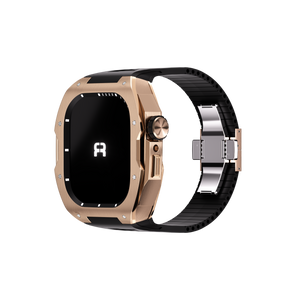 Reqior Apple Watch 45mm Case with Rubber Strap (Rose Gold)