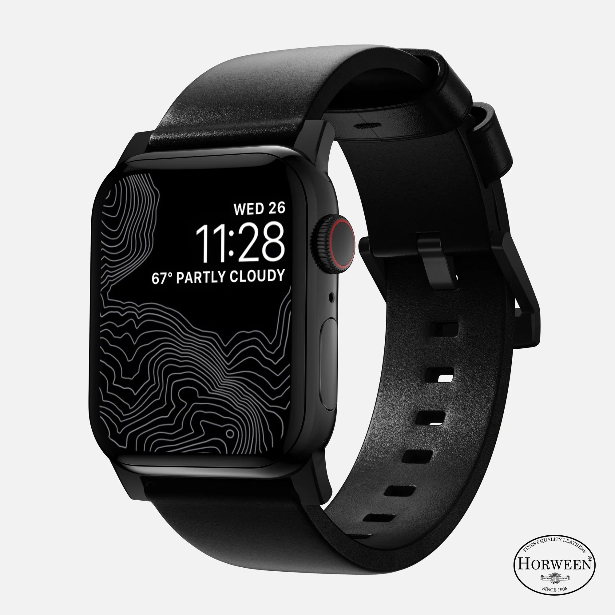 Nomad Modern Apple Watch leren bandje (zwart)