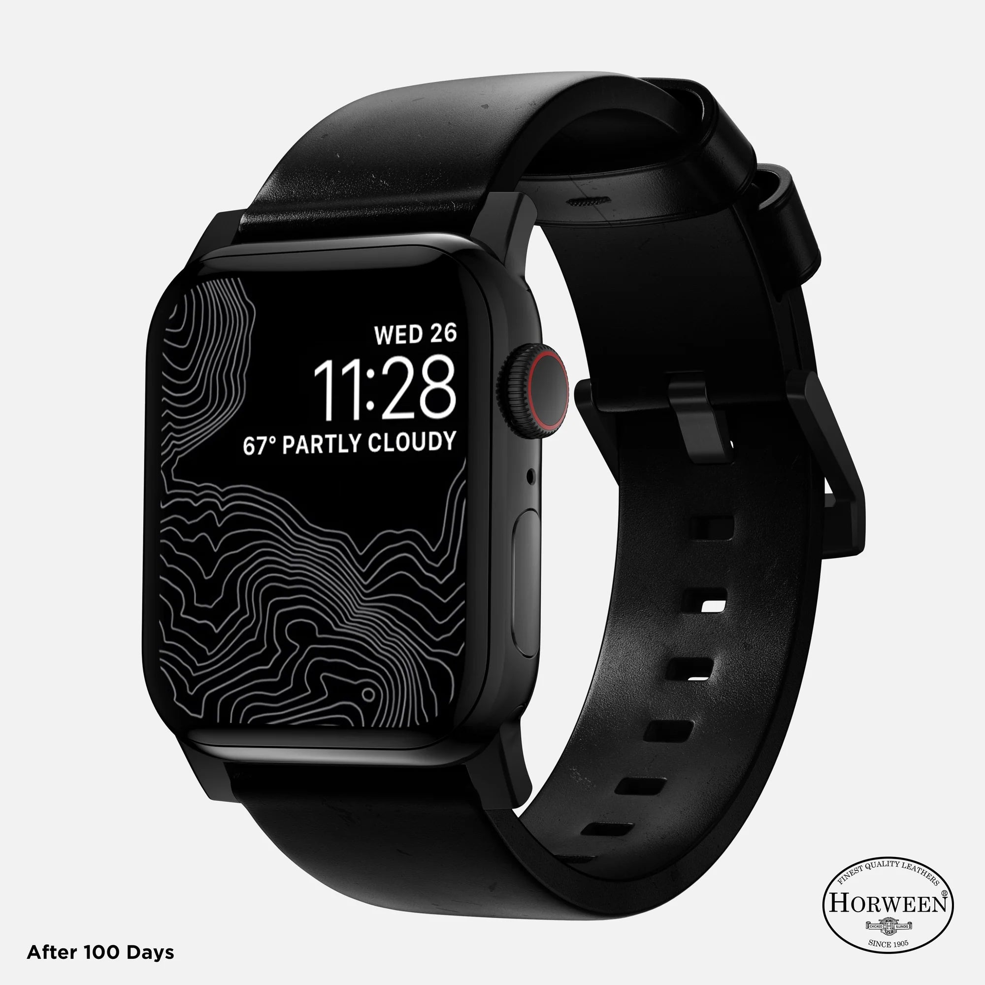 Nomad Modern Apple Watch leren bandje (zwart)