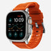 Nomad Rugged Apple Watch siliconen bandje zilver/ultra orange)