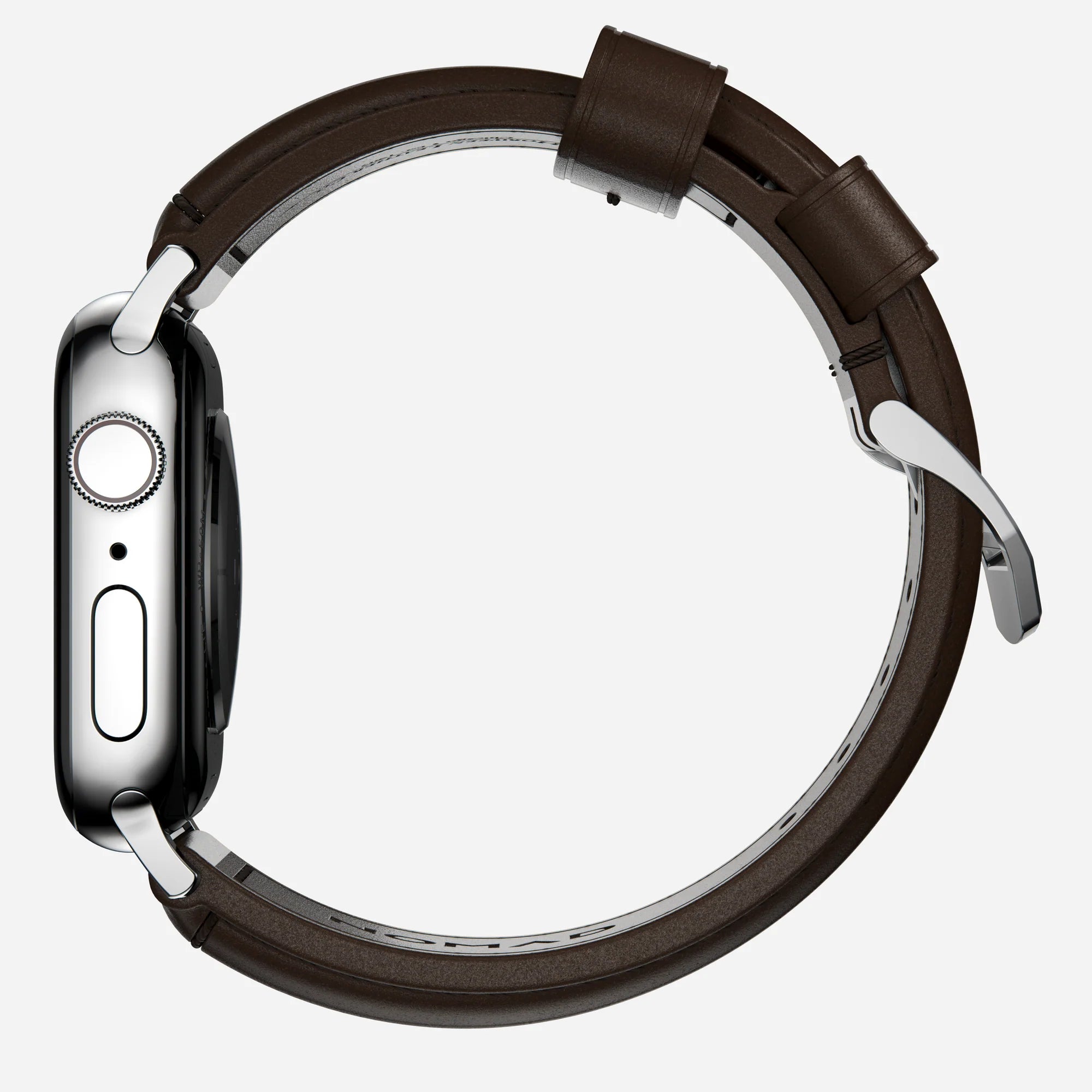 Nomad Traditional Apple Watch leren bandje (bruin/zilver)