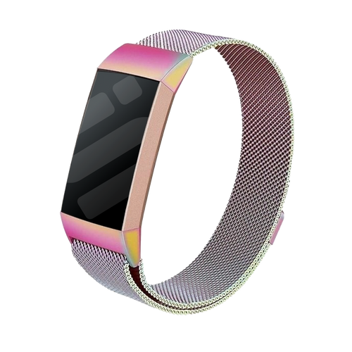 Fitbit Charge 4 Milanese band (regenboog)