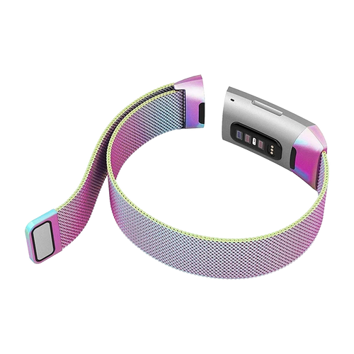 Fitbit Charge 4 Milanese band (regenboog)